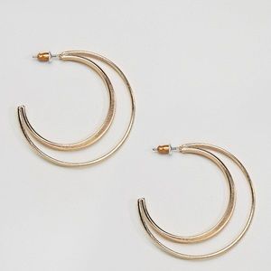 NWOT ASOS Crescent Hoop Earrings